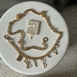 Kate spade gold charm chain link belt